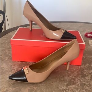 Coach warm blush/black heels